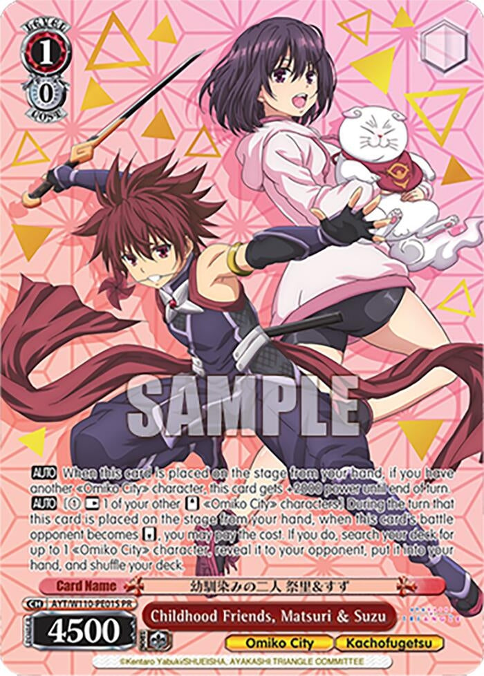 Image for Childhood Friends, Matsuri & Suzu (Foil) (Ayakashi Triangle) (AYT/W110-PE01 PR) - Weiss Schwarz