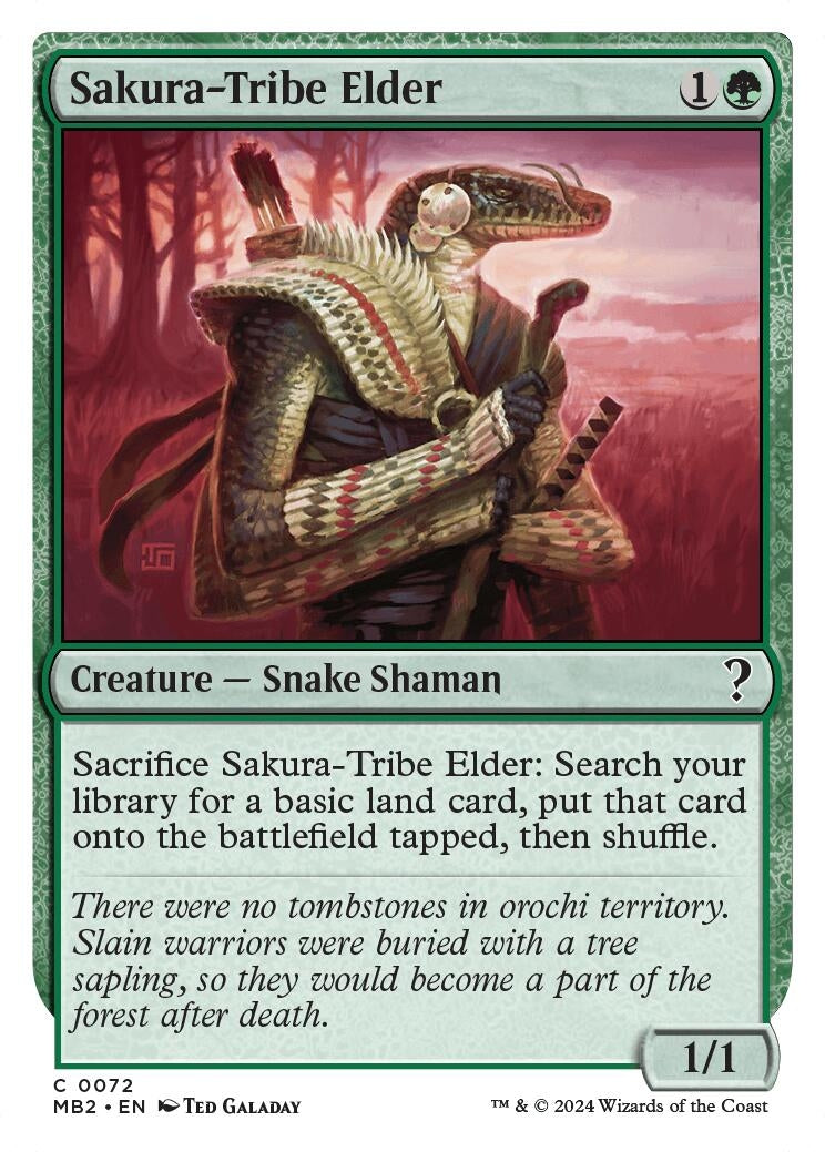 Image for Sakura-Tribe Elder (White Border) (Mystery Booster 2) (72) - Magic: The Gathering