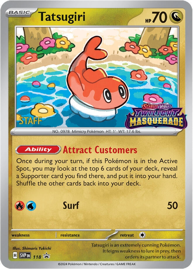 Image for Tatsugiri - 118 (Prerelease) [Staff] (SV: Scarlet & Violet Promo Cards) (118) - Pokemon