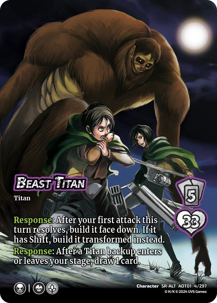 Image for Beast Titan (Alternate Art) (Attack on Titan: Battle for Humanity) (4/297) - UniVersus