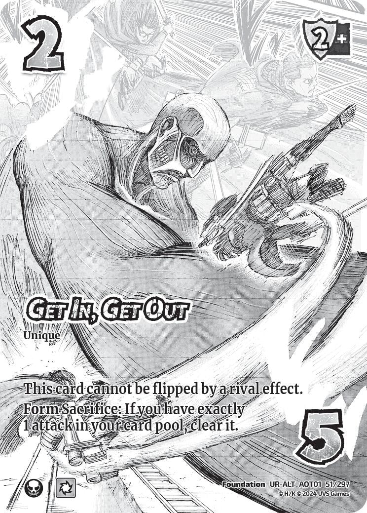 Image for Get In, Get Out (Alternate Art) (Attack on Titan: Battle for Humanity) (51/297) - UniVersus