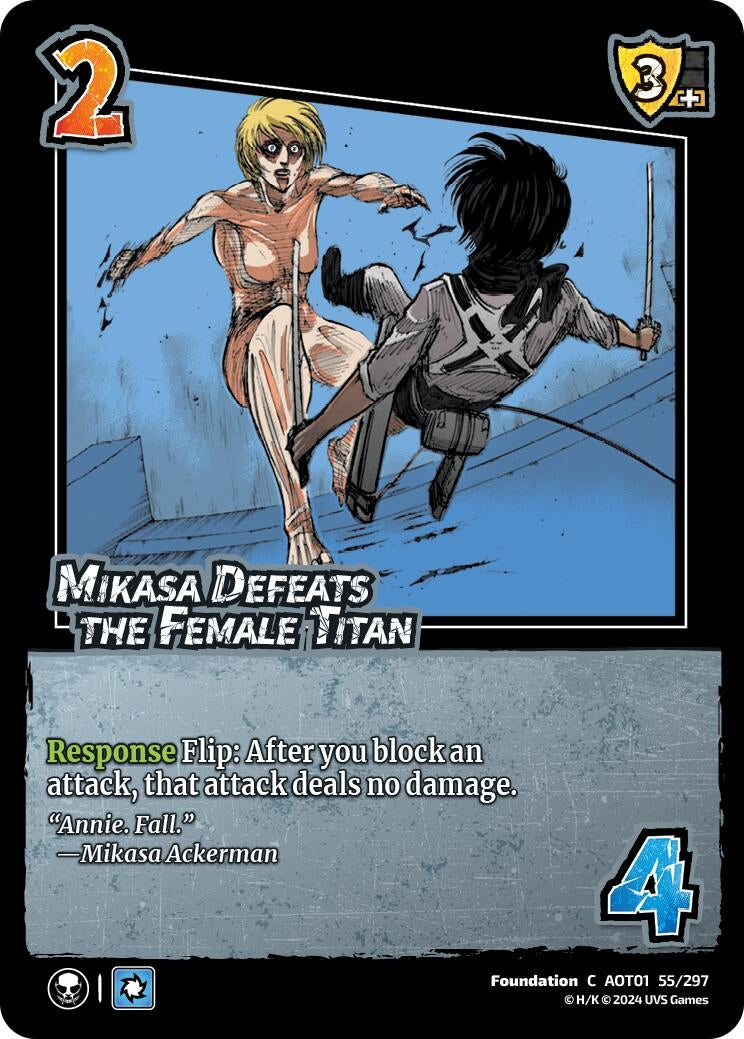 Image for Mikasa Defeats the Female Titan (Attack on Titan: Battle for Humanity) (55/297) - UniVersus