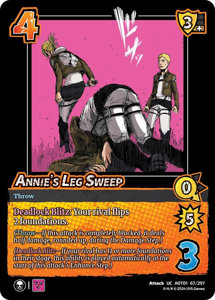 Image for Annie's Leg Sweep (Attack on Titan: Battle for Humanity) (67/297) - UniVersus