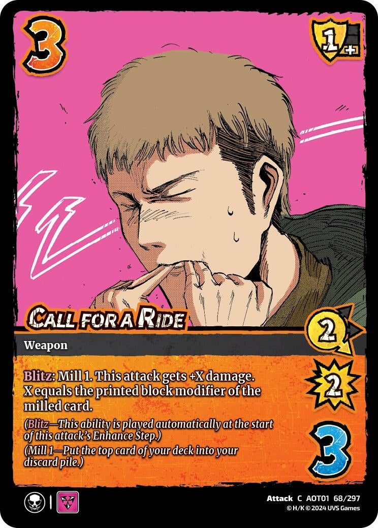 Image for Call for a Ride (Attack on Titan: Battle for Humanity) (68/297) - UniVersus