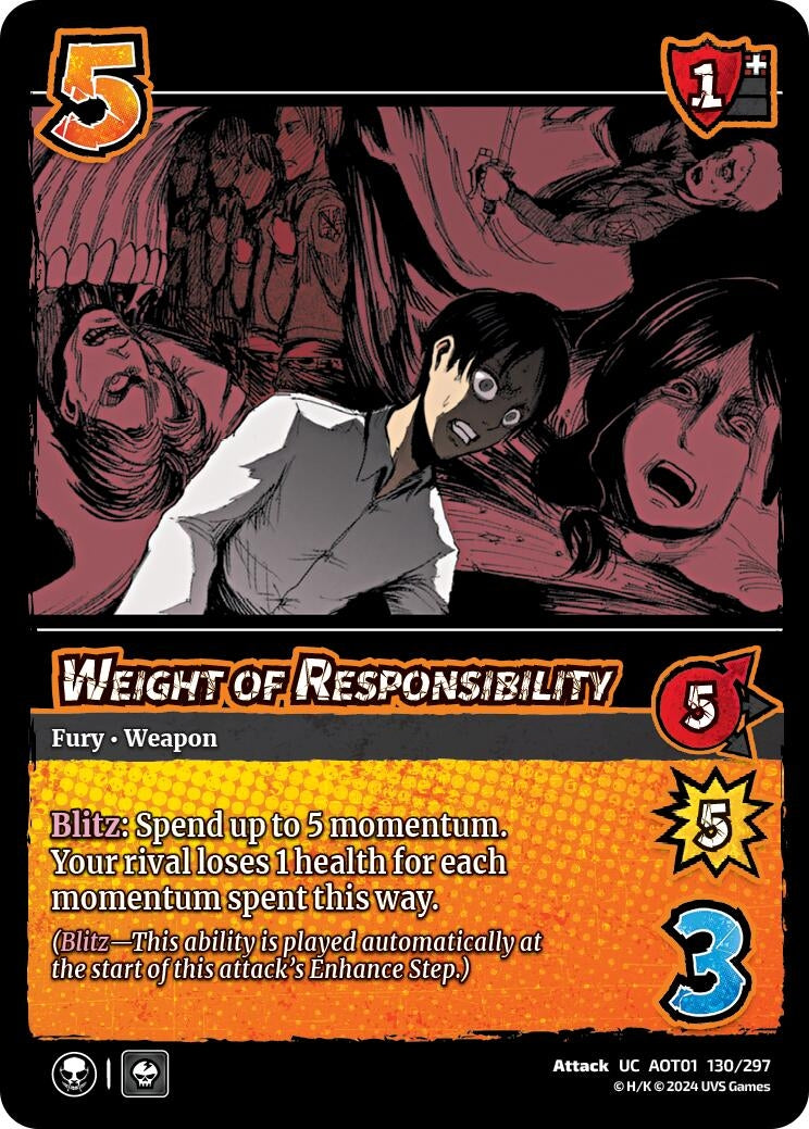 Image for Weight of Responsibility (Attack on Titan: Battle for Humanity) (130/297) - UniVersus