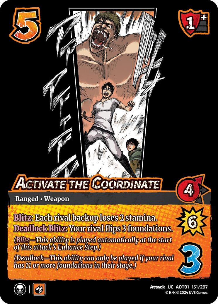 Image for Activate the Coordinate (Attack on Titan: Battle for Humanity) (151/297) - UniVersus