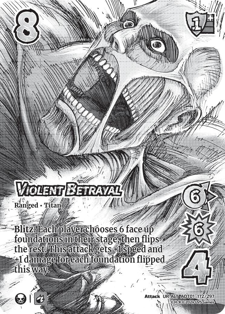 Image for Violent Betrayal (Alternate Art) (Attack on Titan: Battle for Humanity) (172/297) - UniVersus