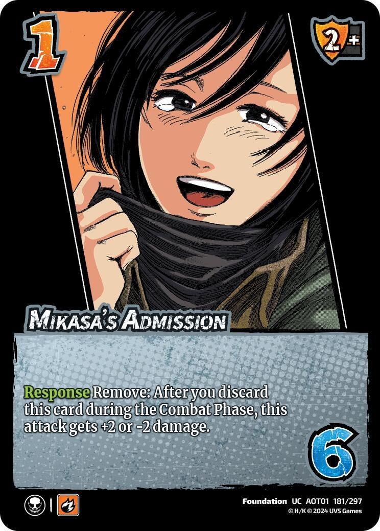 Image for Mikasa's Admission (Attack on Titan: Battle for Humanity) (181/297) - UniVersus