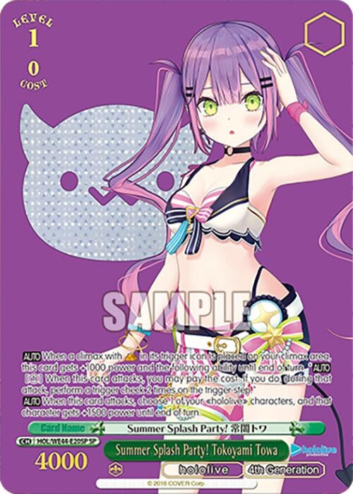 Image for Summer Splash Party! Tokoyami Towa (SP) (hololive production Summer Collection Premium Booster) (HOL/WE44-E20SP SP) - Weiss Schwarz