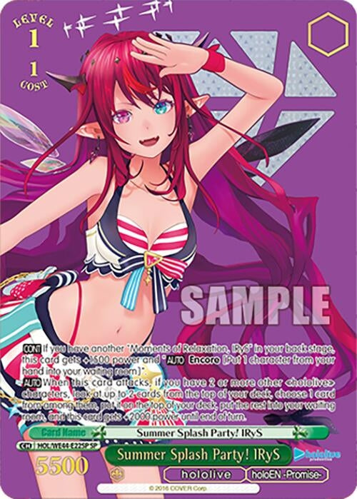 Image for Summer Splash Party! IRyS (SP) (hololive production Summer Collection Premium Booster) (HOL/WE44-E22SP SP) - Weiss Schwarz