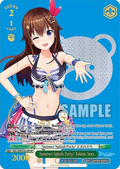 Image for Summer Splash Party! Tokino Sora (SP) (hololive production Summer Collection Premium Booster) (HOL/WE44-E23SP SP) - Weiss Schwarz
