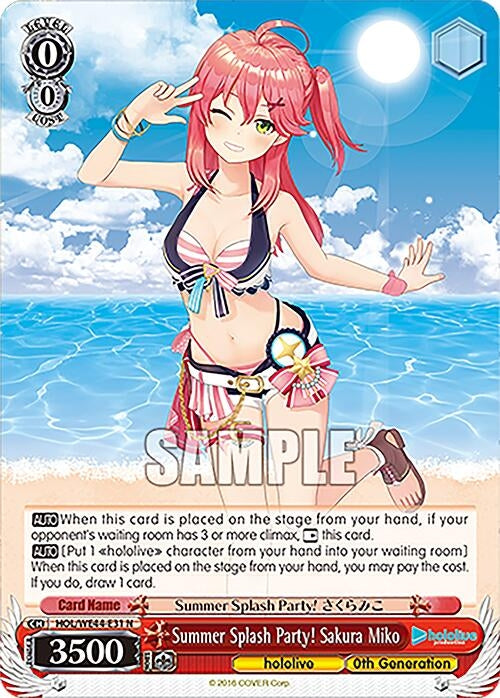 Image for Summer Splash Party! Sakura Miko (hololive production Summer Collection Premium Booster) (HOL/WE44-E31 N) - Weiss Schwarz