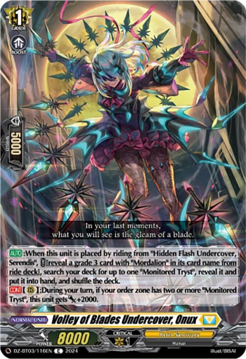 Image for Volley of Blades Undercover, Onux (DZ-BT03: Dimensional Transcendence) (DZ-BT03/116EN) - Cardfight Vanguard