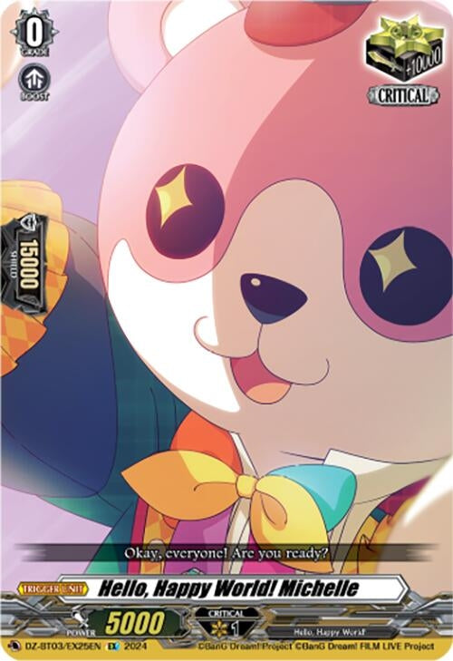 Image for Hello, Happy World! Michelle (EX) (DZ-BT03: Dimensional Transcendence) (DZ-BT03/EX25EN) - Cardfight Vanguard