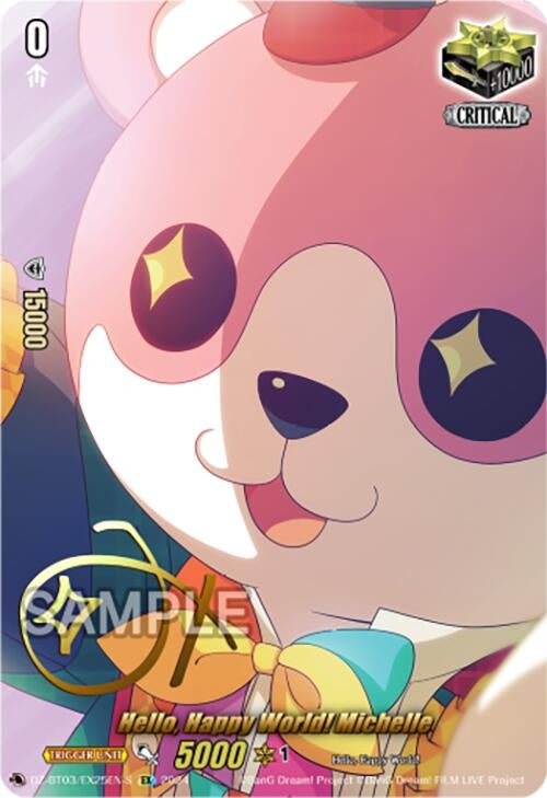 Image for Hello, Happy World! Michelle (EX) (Foil) (DZ-BT03: Dimensional Transcendence) (DZ-BT03/EX25EN-S) - Cardfight Vanguard