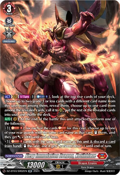 Image for Fiery Immolation Dragon, Kotihblaze (SR) (DZ-BT03: Dimensional Transcendence) (DZ-BT03/SR02EN) - Cardfight Vanguard