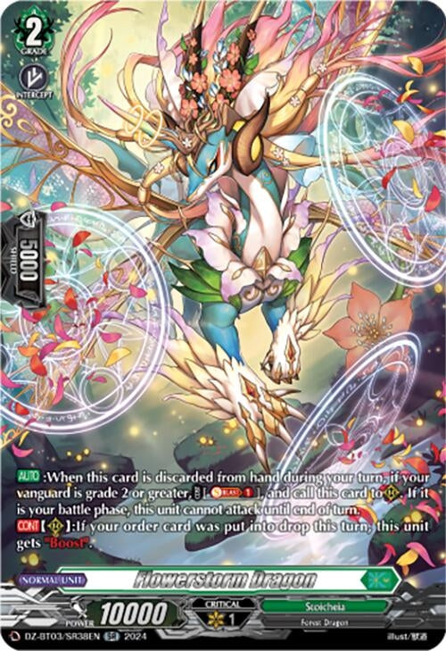 Image for Flowerstorm Dragon (SR) (DZ-BT03: Dimensional Transcendence) (DZ-BT03/SR38EN) - Cardfight Vanguard
