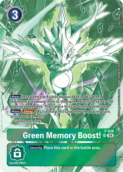 Image for Green Memory Boost! (Starter Deck 18 Exclusive) (D-PR) (P-038 SR) - Digimon Card Game