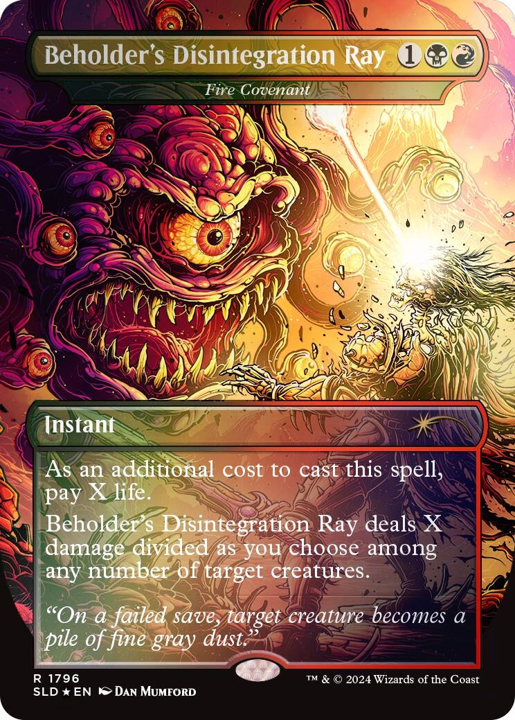 Image for Beholder's Disintegration Ray - Fire Covenant (Rainbow Foil) (Secret Lair Drop Series) (1796) - Magic: The Gathering
