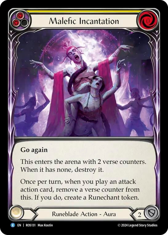 Image for Malefic Incantation (Yellow) (Rosetta) (ROS131) - Flesh and Blood TCG