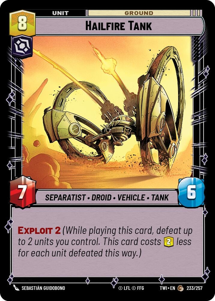 Image for Hailfire Tank (Twilight of the Republic) (233/257) - Star Wars: Unlimited