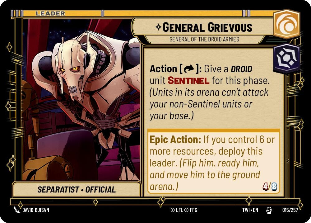 Image for General Grievous - General of the Droid Armies (Twilight of the Republic) (015/257) - Star Wars: Unlimited
