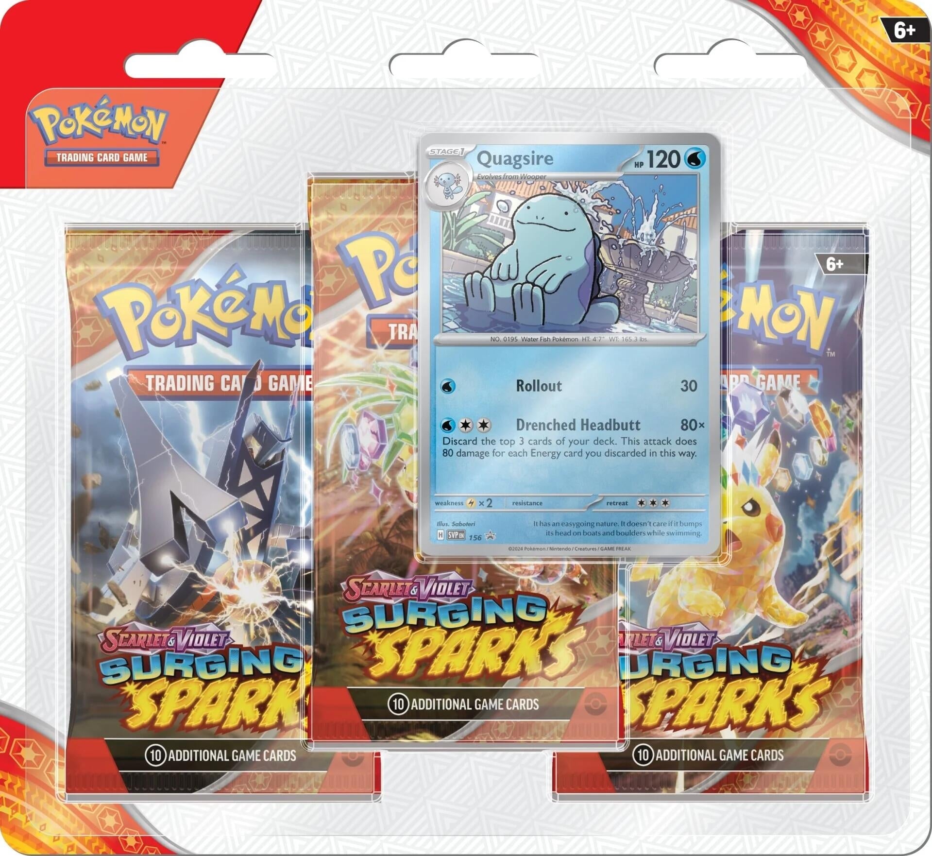 Image for Surging Sparks 3 Pack Blisters [Quagsire] - Pokemon