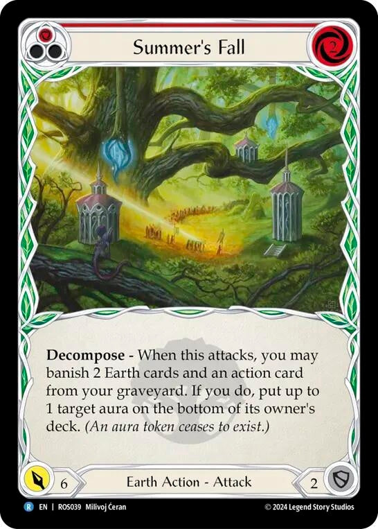 Image for Summer's Fall (Red) (Rosetta) (ROS039) - Flesh and Blood TCG