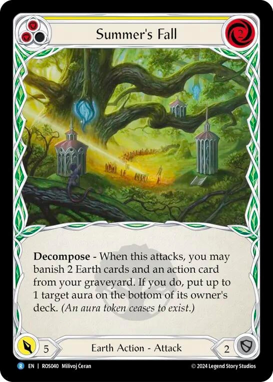 Image for Summer's Fall (Yellow) (Rosetta) (ROS040) - Flesh and Blood TCG