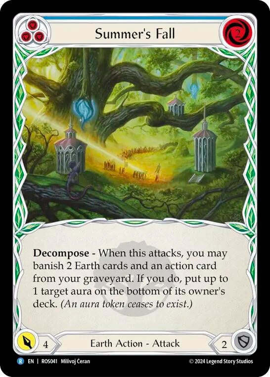 Image for Summer's Fall (Blue) (Rosetta) (ROS041) - Flesh and Blood TCG