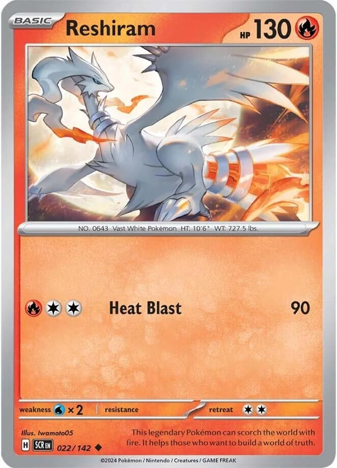 Image for Reshiram (SV07: Stellar Crown) (022/142) - Pokemon