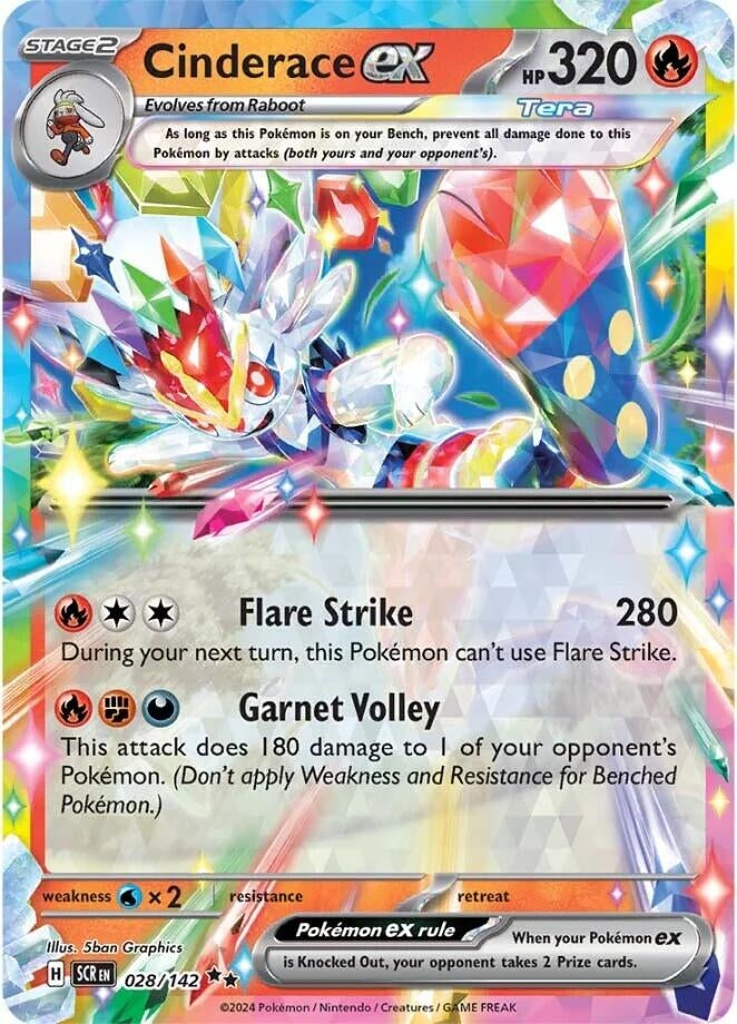 Image for Cinderace ex (SV07: Stellar Crown) (028/142) - Pokemon
