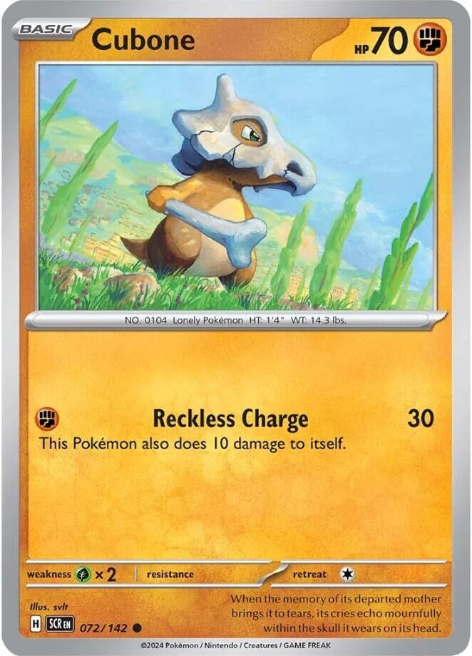 Image for Cubone (SV07: Stellar Crown) (072/142) - Pokemon