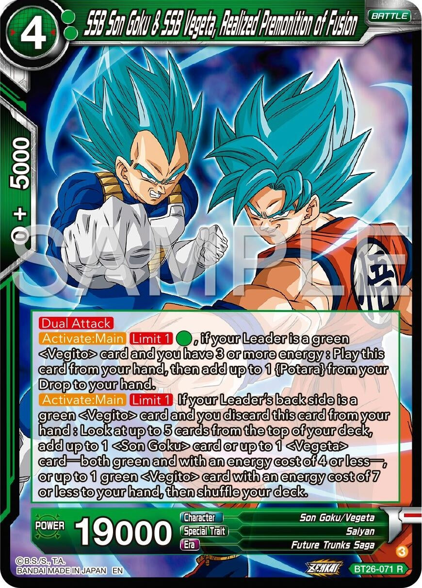 Image for SSB Son Goku & SSB Vegeta, Realized Premonition of Fusion (Ultimate Advent) (BT26-071) - Dragon Ball Super: Masters