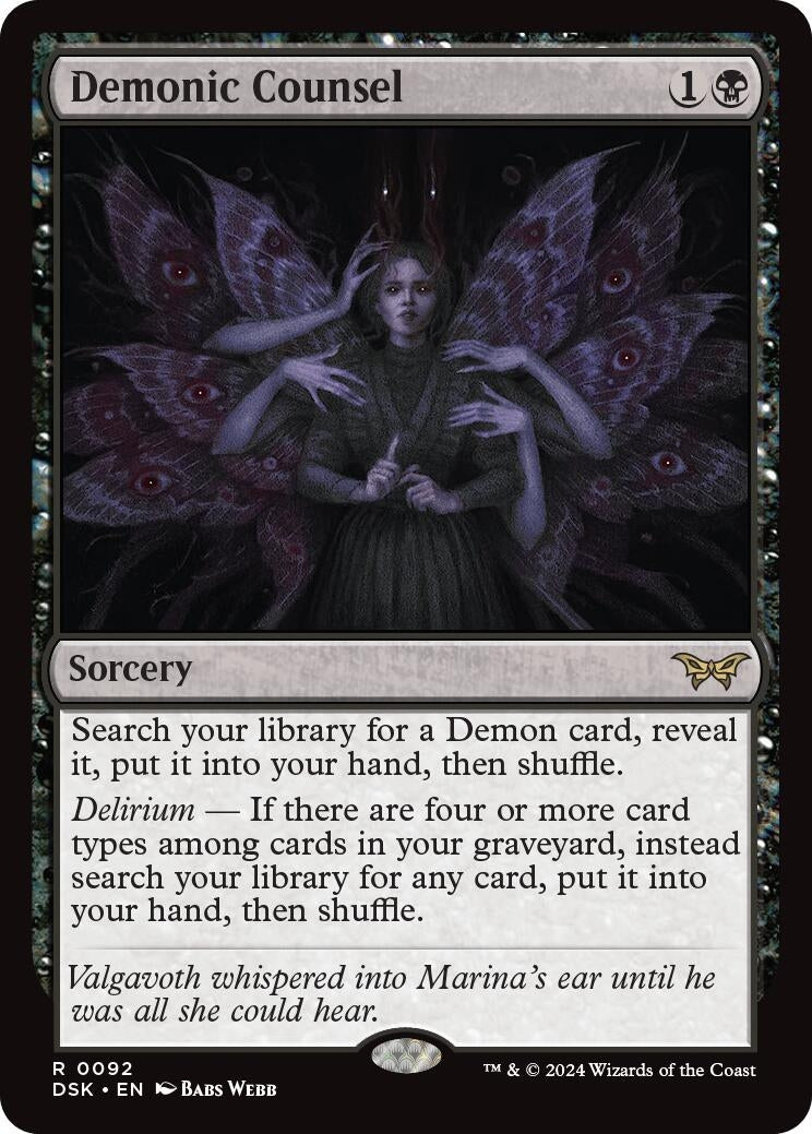 Image for Demonic Counsel (Duskmourn: House of Horror) (92) - Magic: The Gathering