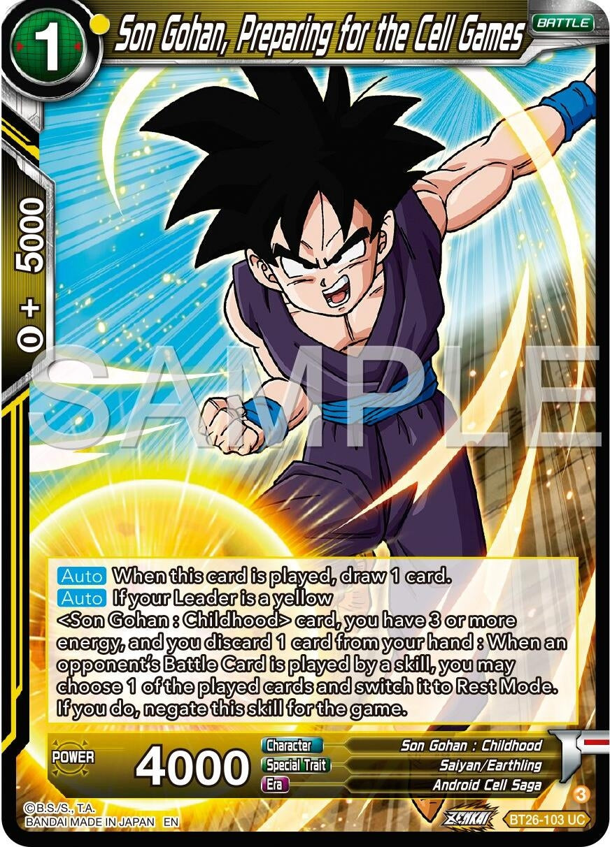 Image for Son Gohan, Preparing for the Cell Games (Ultimate Advent) (BT26-103) - Dragon Ball Super: Masters