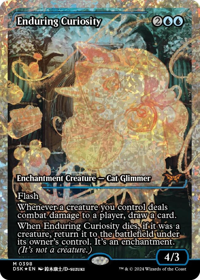 Image for Enduring Curiosity (Showcase) (Fracture Foil) (Duskmourn: House of Horror) (398) - Magic: The Gathering