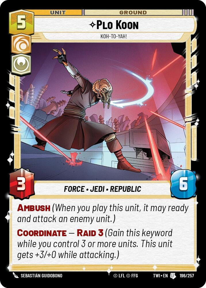 Image for Plo Koon - Koh-to-yah! (Twilight of the Republic) (196/257) - Star Wars: Unlimited