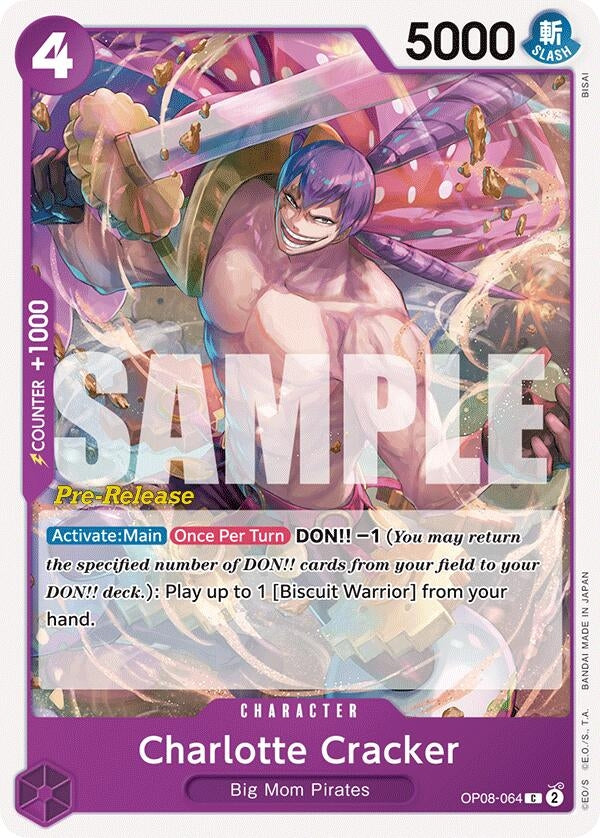 Image for Charlotte Cracker (Two Legends Pre-Release Cards) (OP08-064) - One Piece Card Game