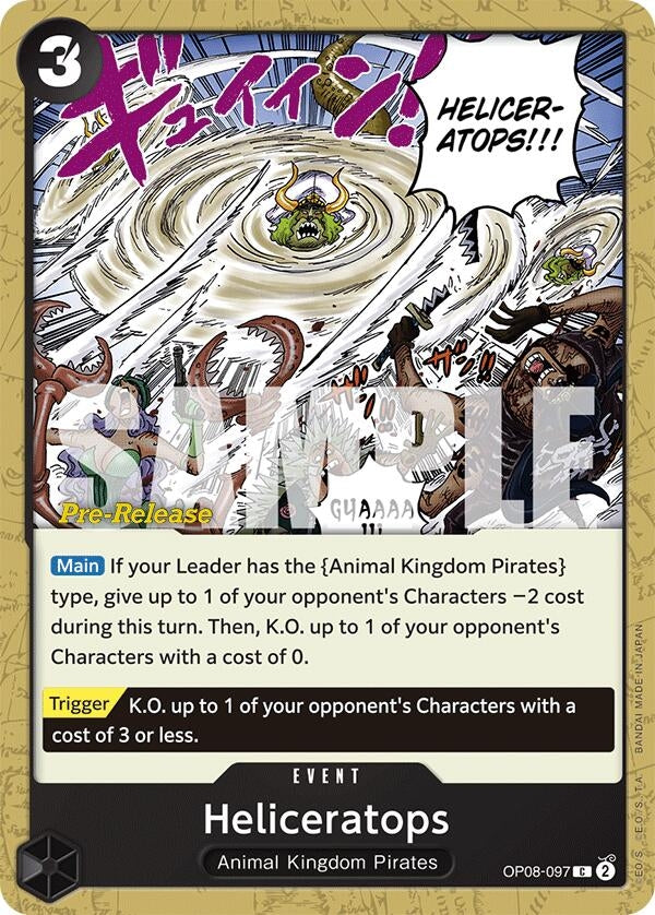 Image for Heliceratops (Two Legends Pre-Release Cards) (OP08-097) - One Piece Card Game