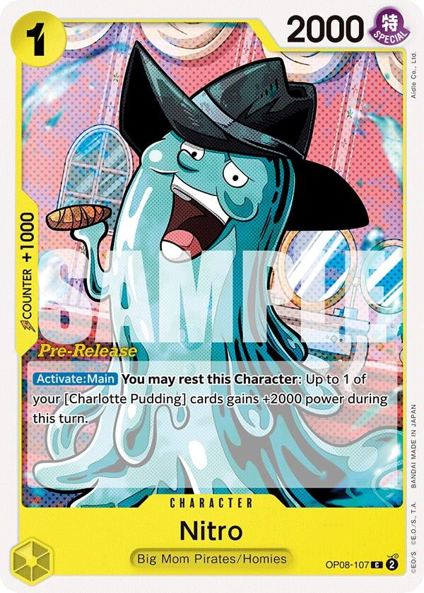 Image for Nitro (Two Legends Pre-Release Cards) (OP08-107) - One Piece Card Game