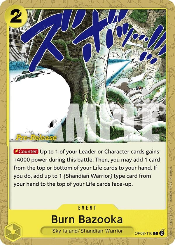 Image for Burn Bazooka (Two Legends Pre-Release Cards) (OP08-116) - One Piece Card Game