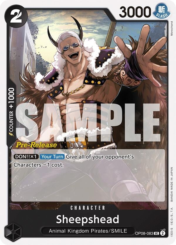 Image for Sheepshead (Two Legends Pre-Release Cards) (OP08-083) - One Piece Card Game