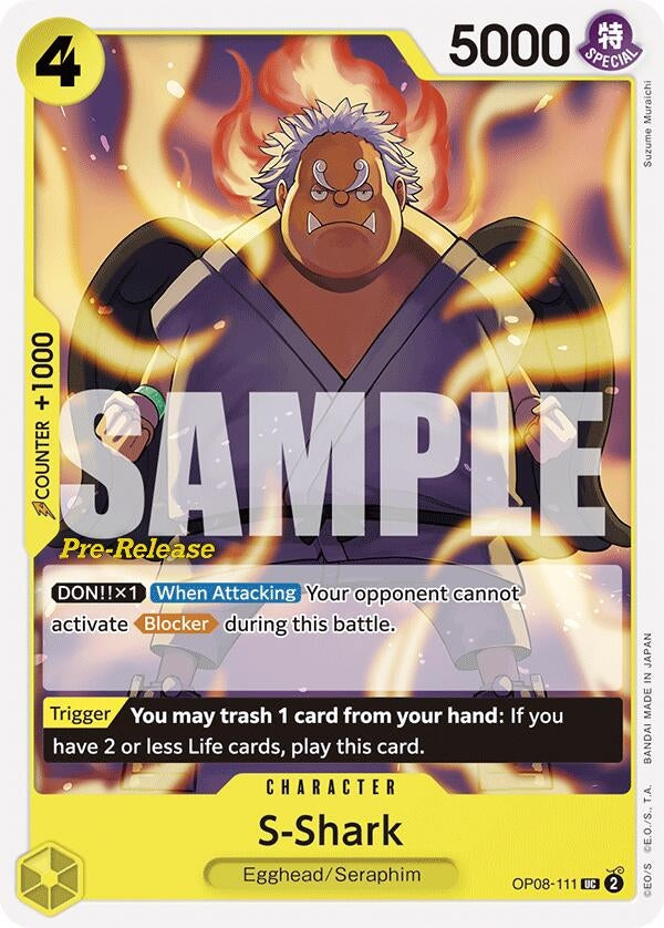 Image for S-Shark (Two Legends Pre-Release Cards) (OP08-111) - One Piece Card Game