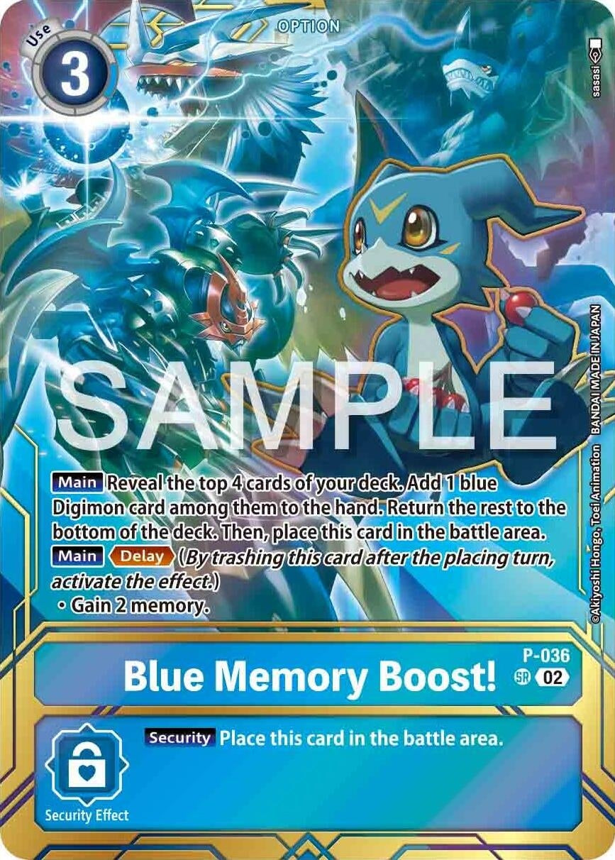Image for Blue Memory Boost! - P-036 (Premium Card Collection - Memory Boost! Set) (D-PR) (P-036 P) - Digimon Card Game