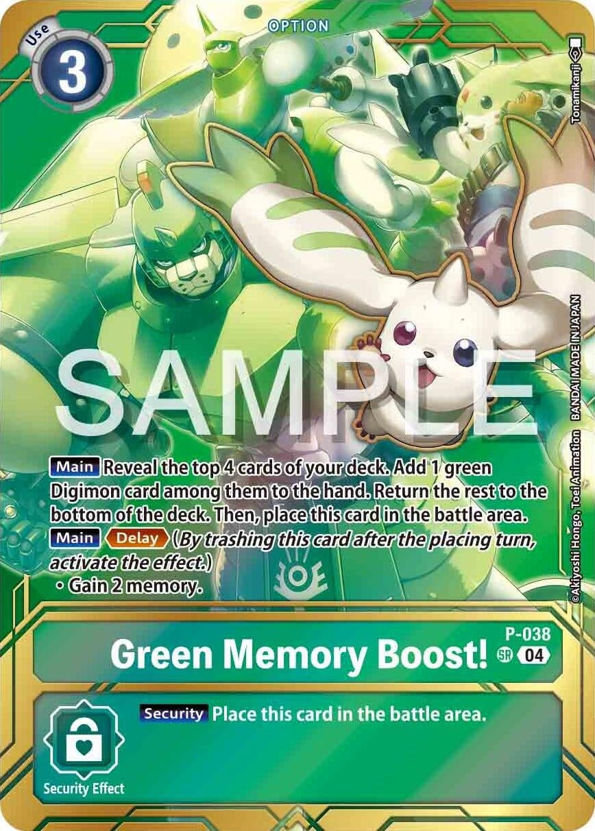 Image for Green Memory Boost! - P-038 (Premium Card Collection - Memory Boost! Set) (D-PR) (P-038 P) - Digimon Card Game