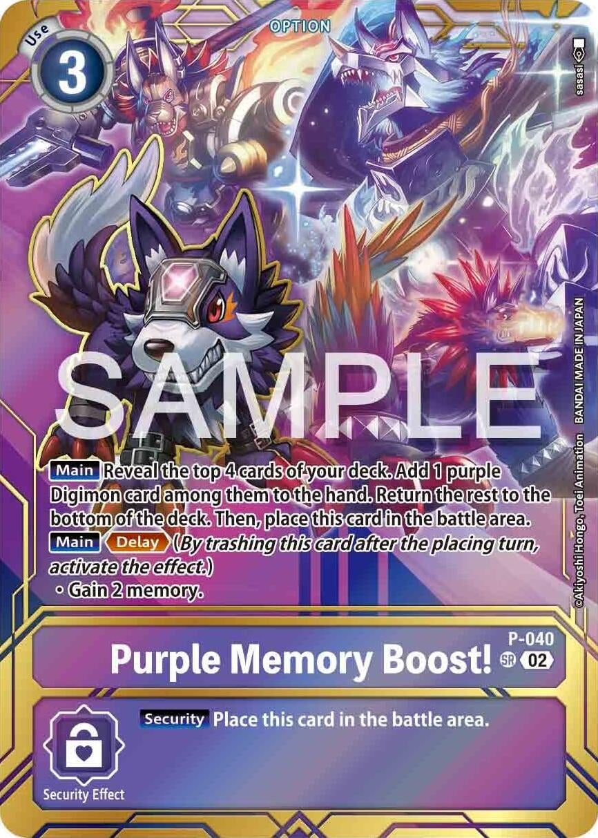Image for Purple Memory Boost! - P-040 (Premium Card Collection - Memory Boost! Set) (D-PR) (P-040 P) - Digimon Card Game