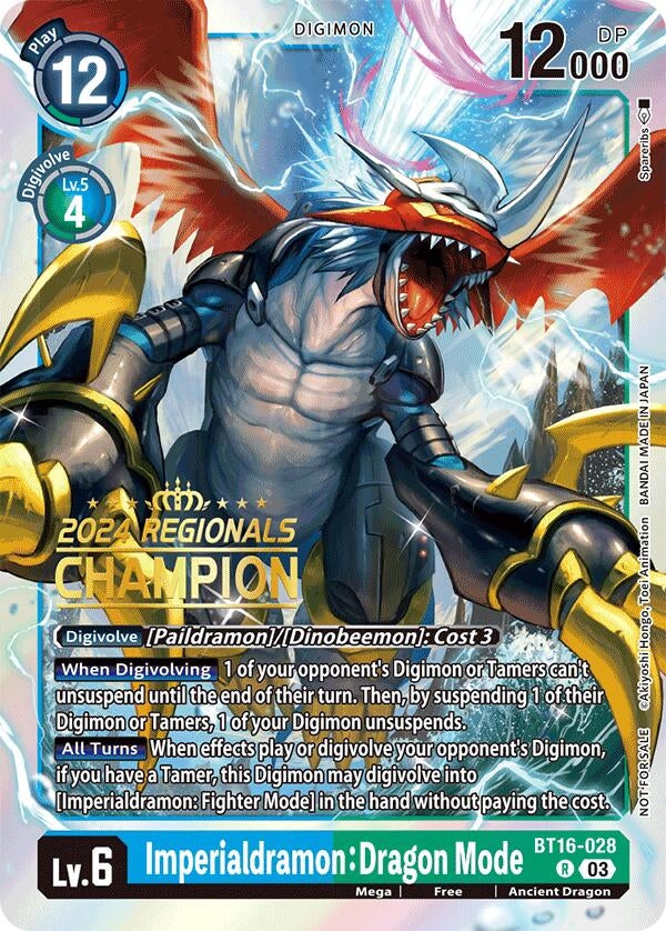 Image for Imperialdramon: Dragon Mode (2024 Regionals Champion) (BT16) (16028)