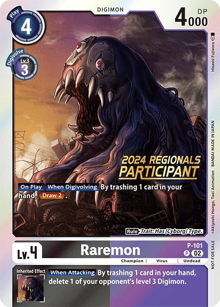 Image for Raremon - P-101 (2024 Regionals Participant) (D-PR) (P-101 P) - Digimon Card Game