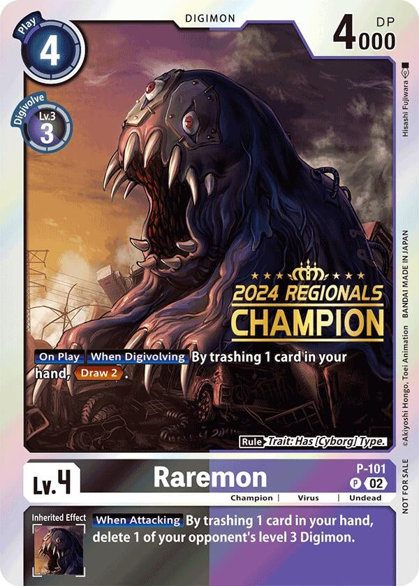 Image for Raremon - P-101 (2024 Regionals Champion) (D-PR) (P-101 P) - Digimon Card Game